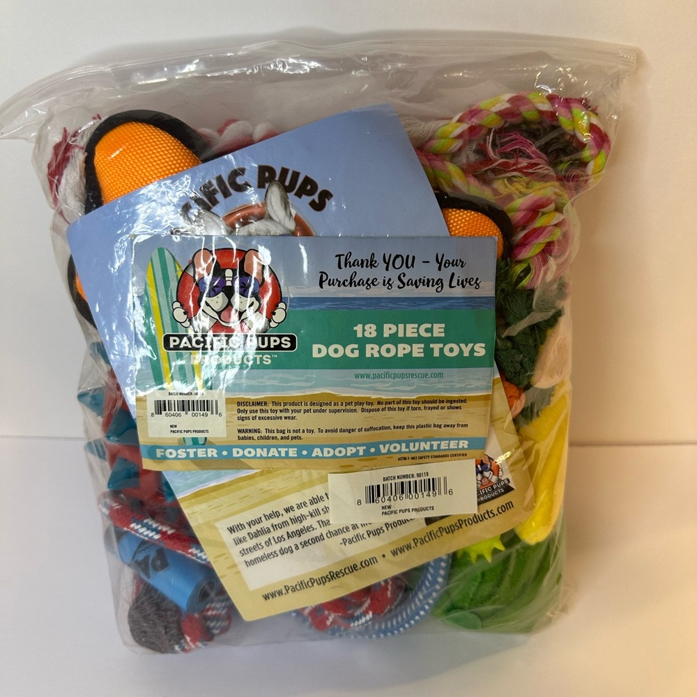 18 Piece Dog Rope Toys - Multicolor